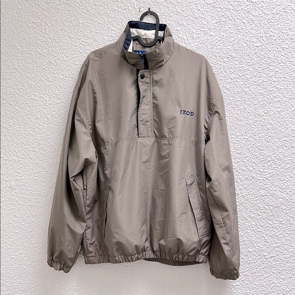Vintage Izod Tan Lightweight 1/2 Zip Pullover Windbreaker